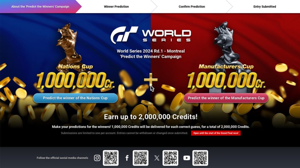 Earn in-game Gran Turismo 7 rewards with World Series prediction game