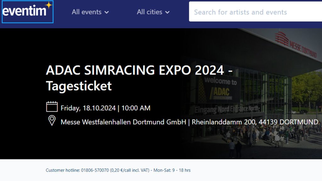 ADAC SimRacing Expo 2024 Eventim ticket sales