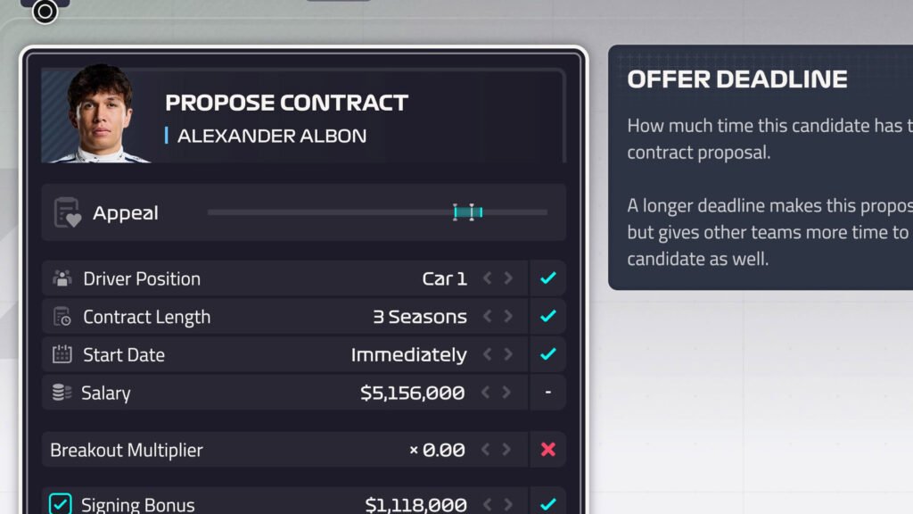 F1 Manager 2024 driver appeal close