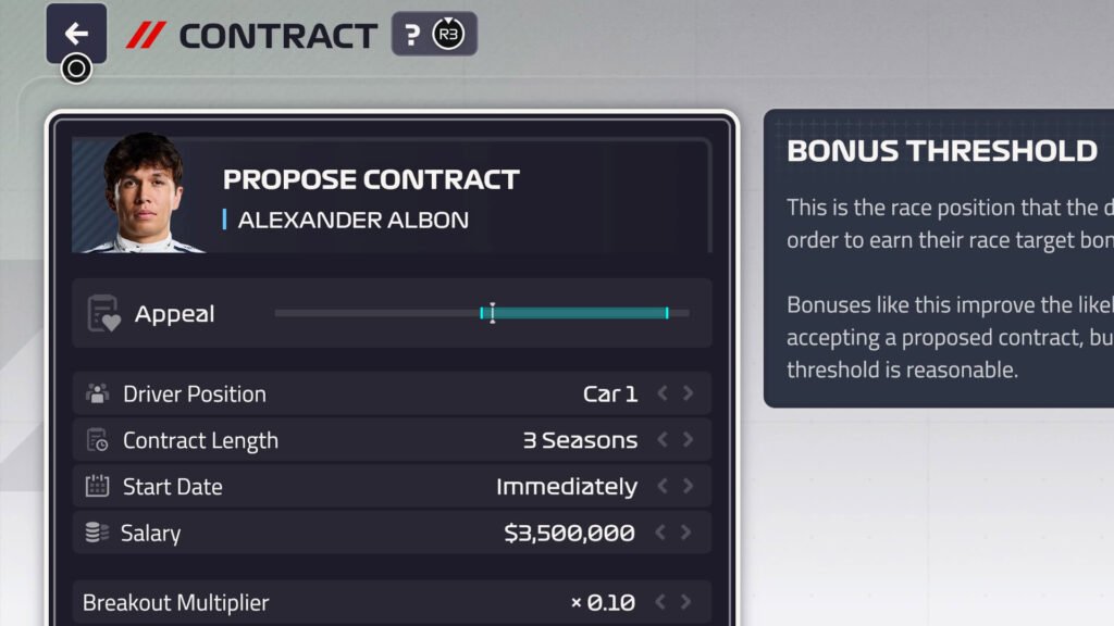 F1 Manager 2024 driver appeal in range