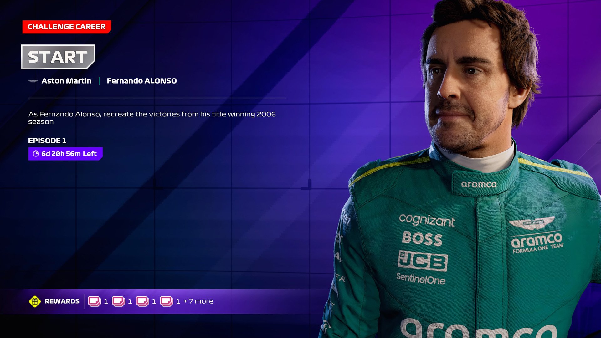 Unlock F1 24 game items by winning with Alonso Traxion