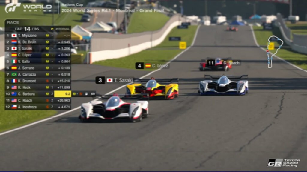 Gran Turismo World Series Nations Cup round 1 mid-race battle 02