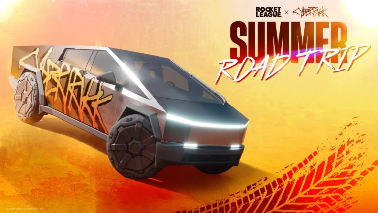 Sample the Cybertruck’s awesome off-road abilities in Fortnite and Rocket League
