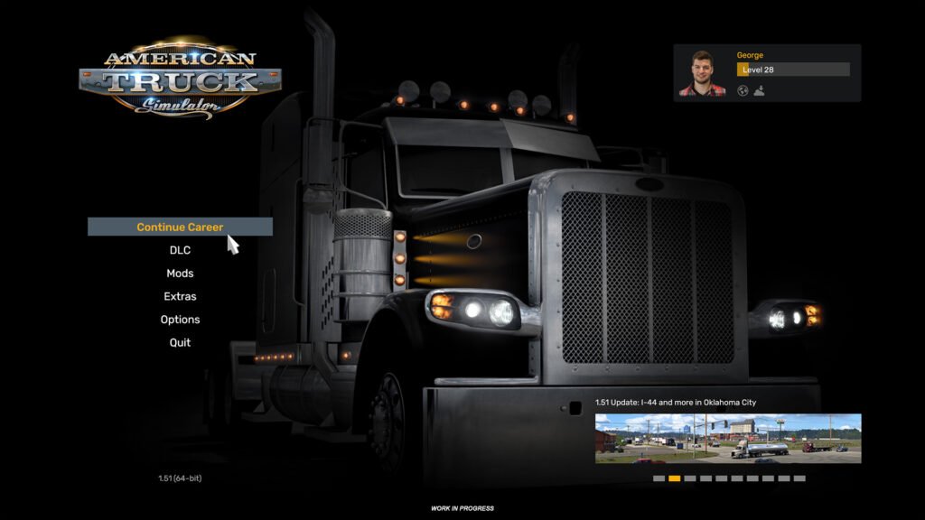 Actualización de la pantalla de inicio de American Truck Simulator