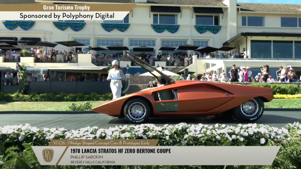 Trofeo Gran Turismo 2024 Peddle Beach Concours d'Elegance, Lancia Stratos HF Zero Bertone Coupe 1970