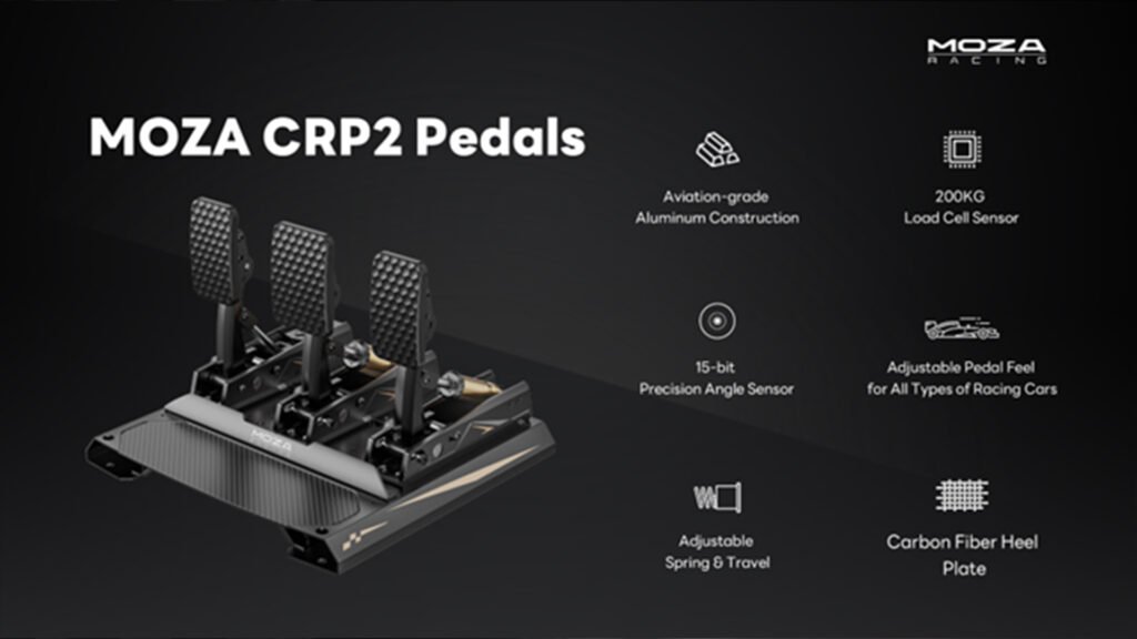Moza reveals improved CRP2 load cell pedals