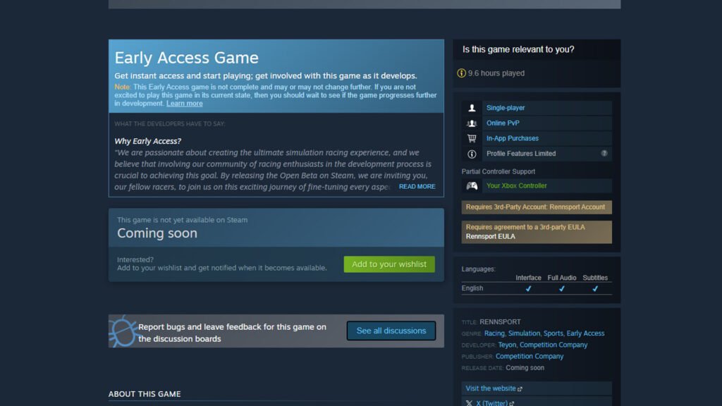 Rennsport Steam Early Access