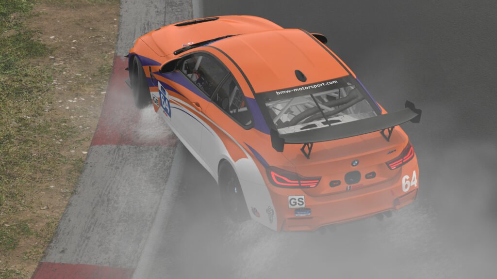 BMW GT4 con lluvia de iRacing