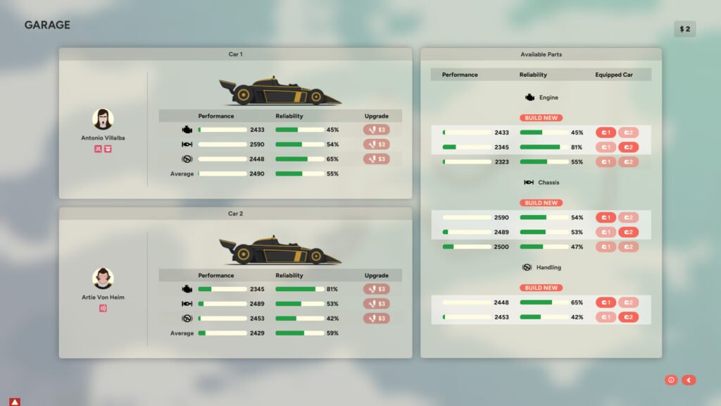 Golden Lap team management game