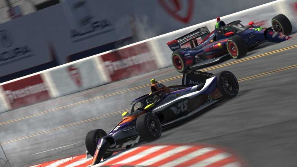 IndyCar iRacing Pro Series - Michele Costantini in the barriers 02