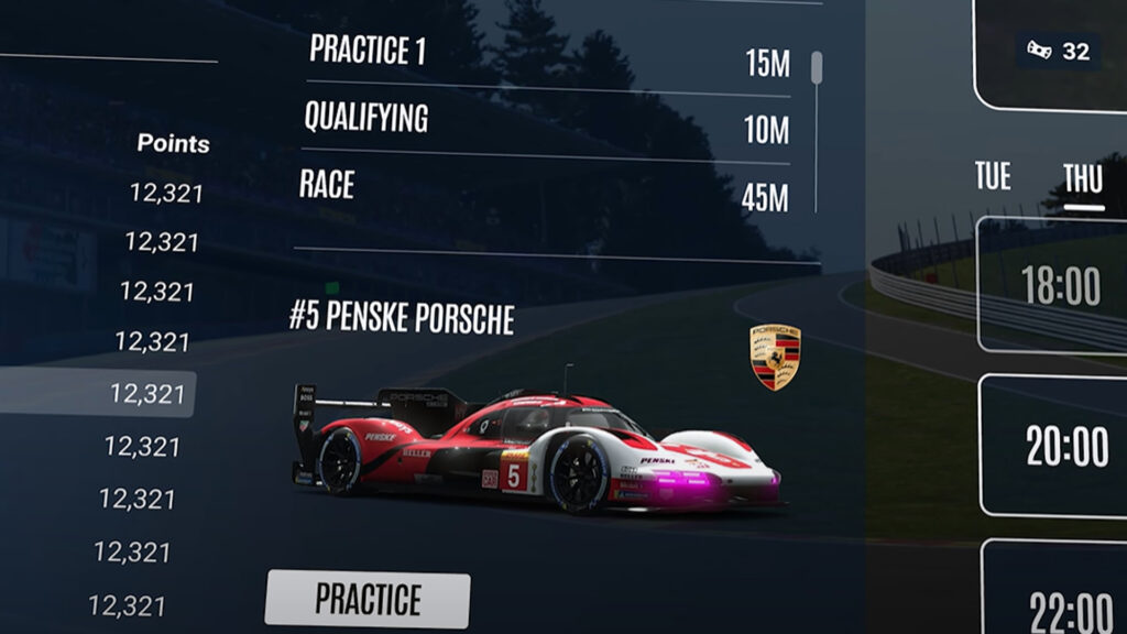 Selección de coches del campeonato online Le Mans Ultimate