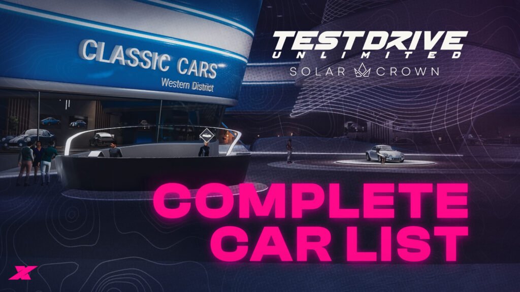 Test Drive Unlimited Solar Crown complete car list