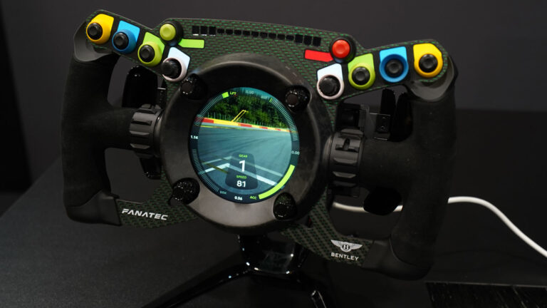 Fanatec Bentley GT3 Podium steering wheel at ADAC SimRacing Expo 2024