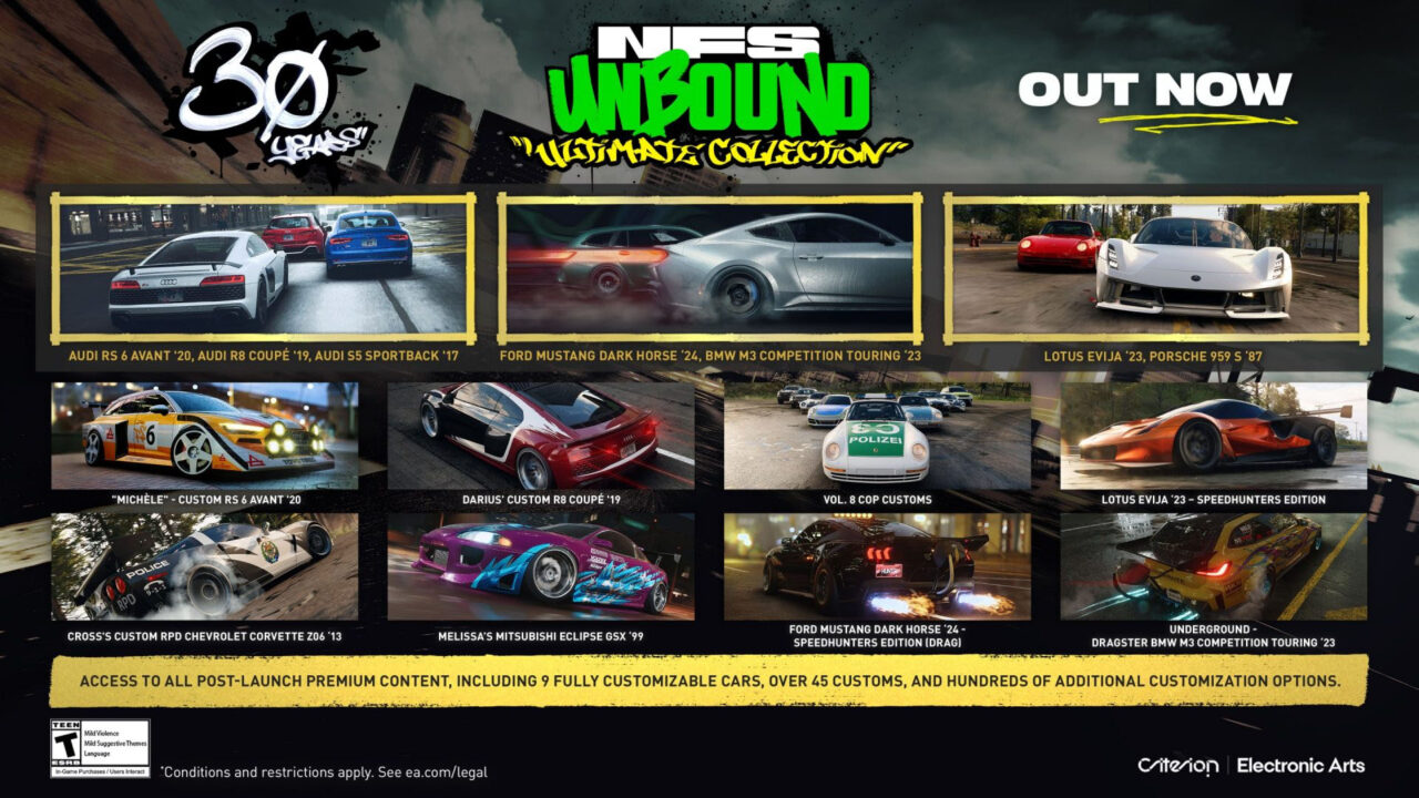 Need for Speed Unbound Ultimate Collection includes all premium DLC ...