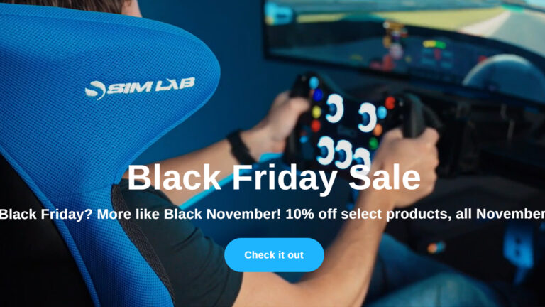 10% off Sim-Lab cockpits, seats, pedals and accessories this month