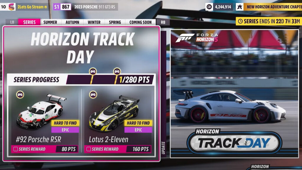 Horizon Track Day Forza Horizon 5 Festival Playlist rewards