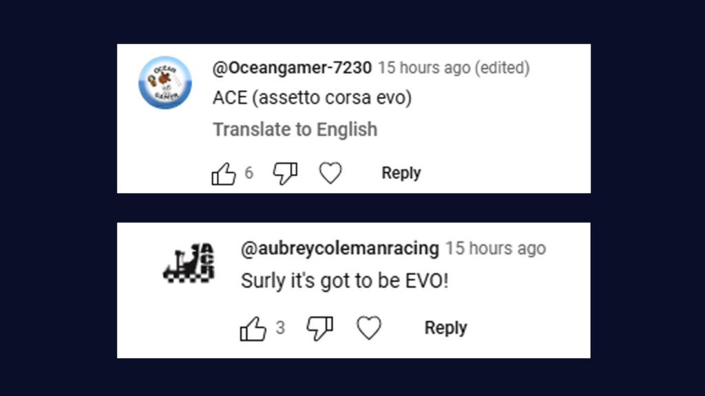 Assetto Corsa EVO comments