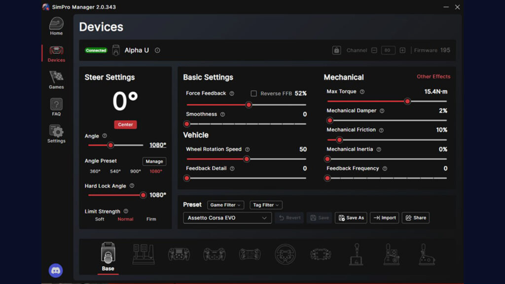 Assetto Corsa EVO Best Simagic wheel settings