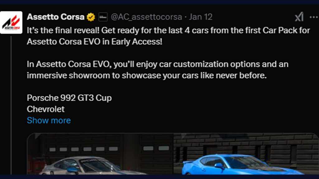 Assetto Corsa EVO car pack