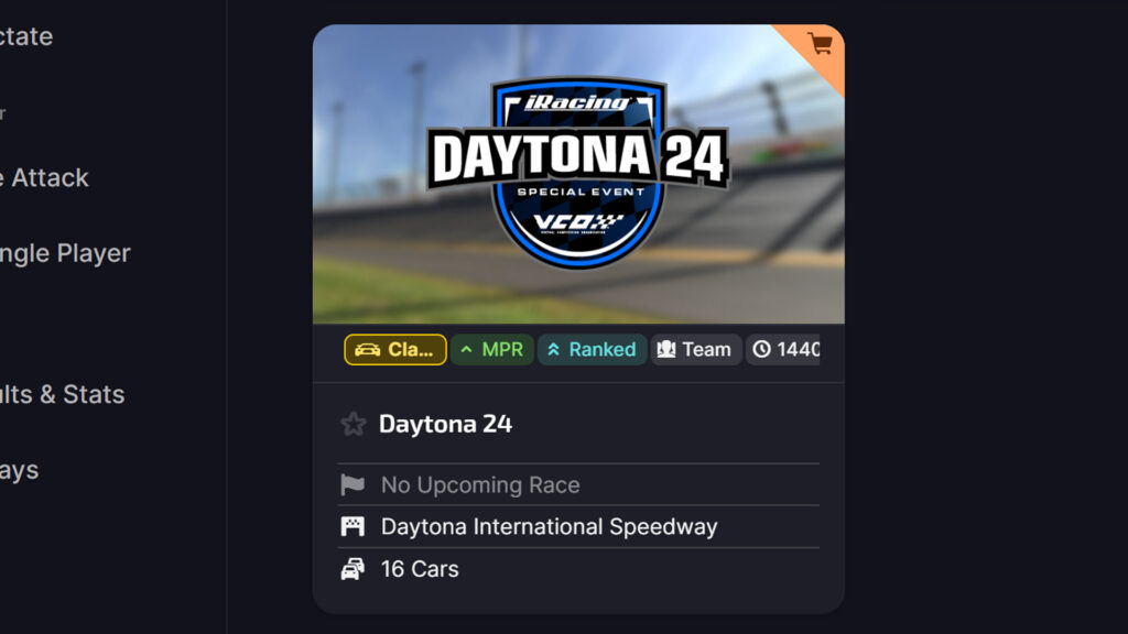 iRacing Daytona 24 2025 event entry