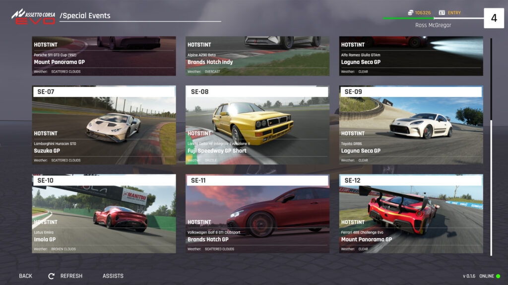 Assetto Corsa EVO New Hotstints