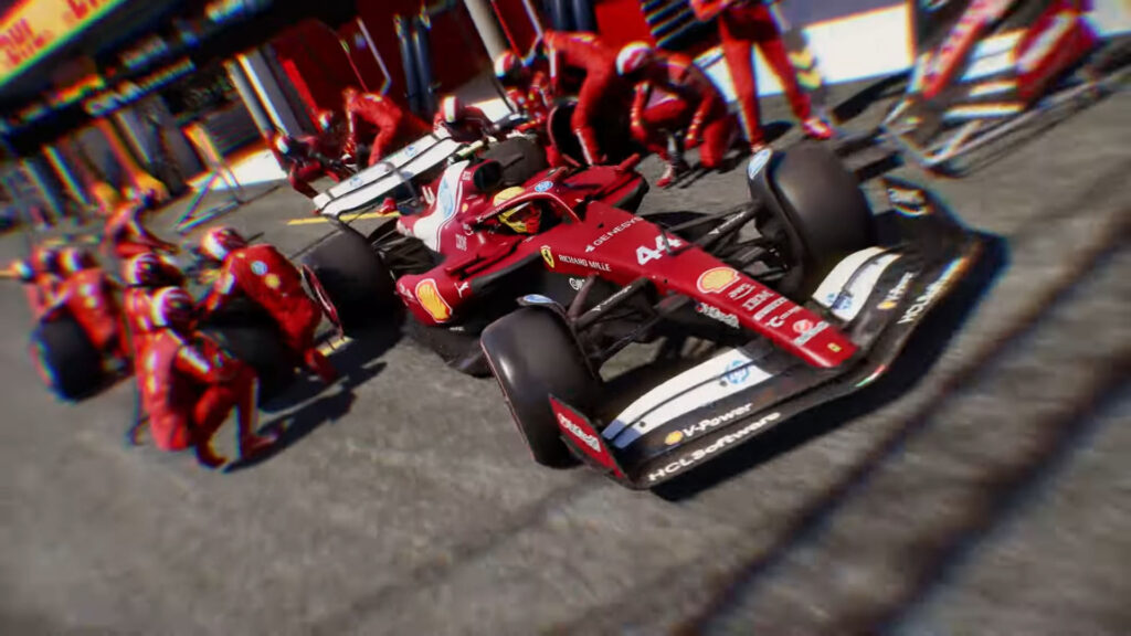 F1 25 Ferrari pit stop