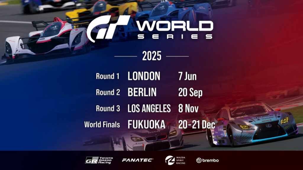 Gran Turismo World Series 2025 live event schedule