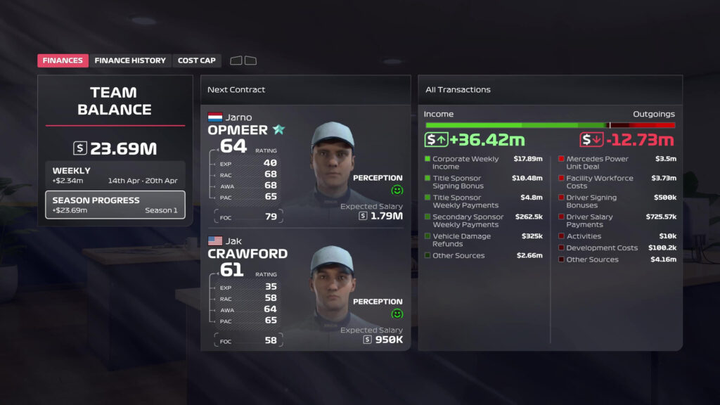 F1 25 My Team driver contract negotiations