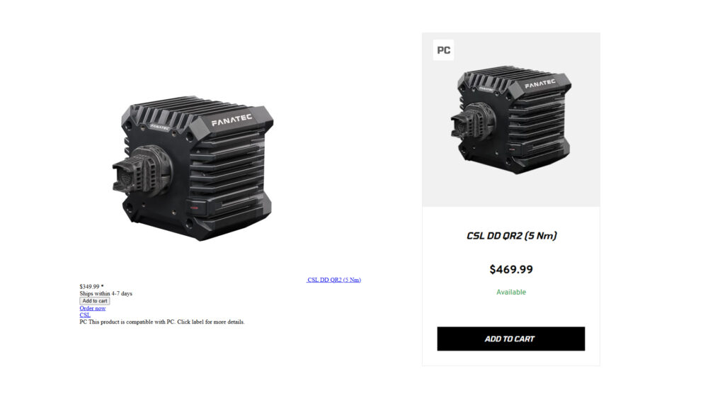 Fanatec CSL DD USA price increase 2025 tariff