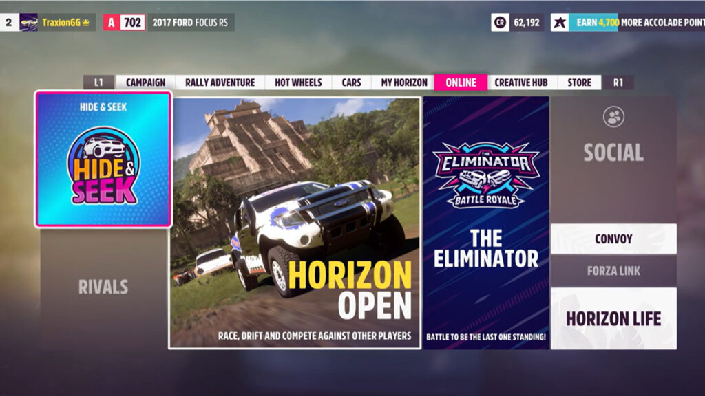 Forza Horizon 5 PS5 online multiplayer modes