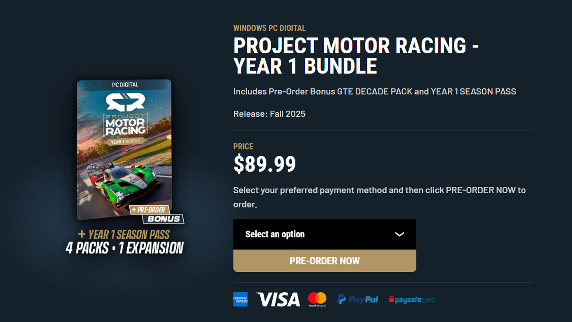 Prototype Racing Pass Project Motor Racing price and Year 1 DLC pass confirmed | Traxion