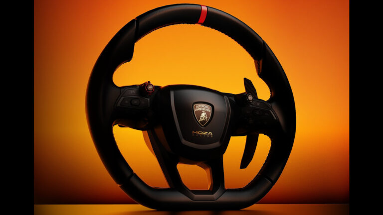 Moza unveils new understated Lamborghini sim racing steering wheel