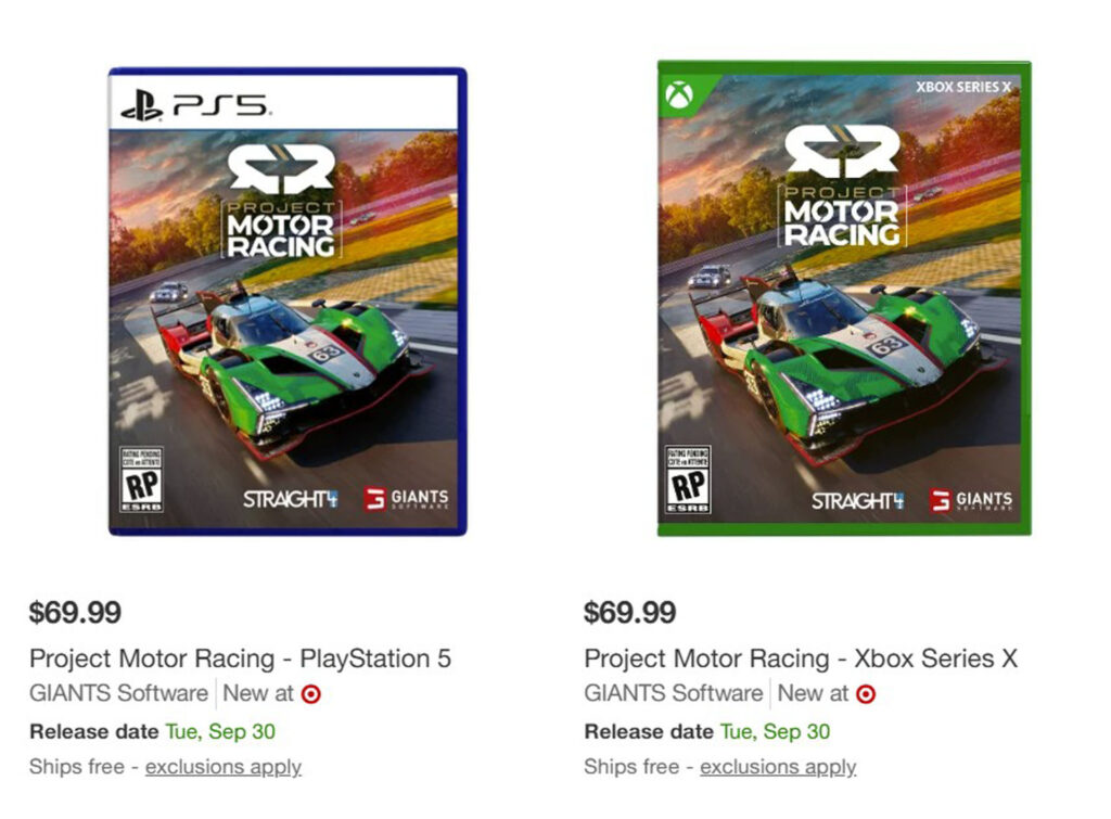 Project Motor Racing September release date spotted in retail listings