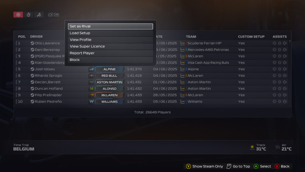 F1 25 setup guide