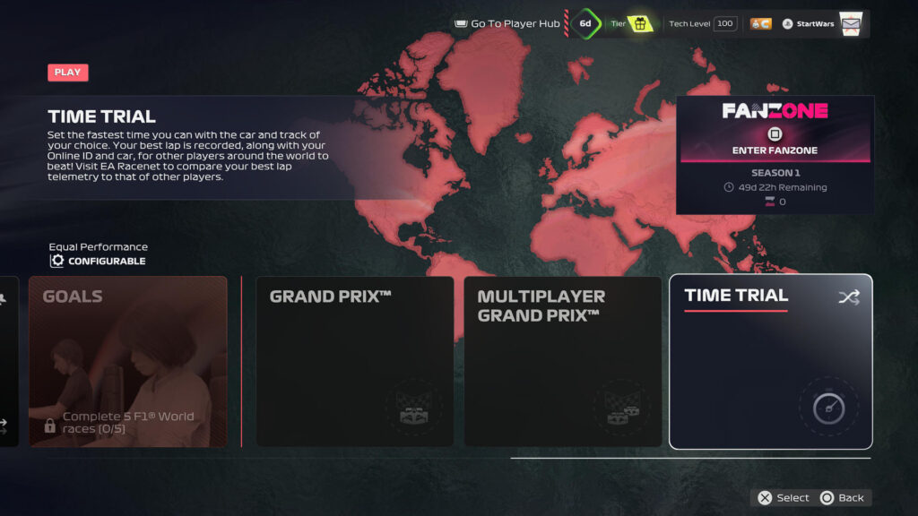 F1 25 F1 World Grand Prix Time Trial menu
