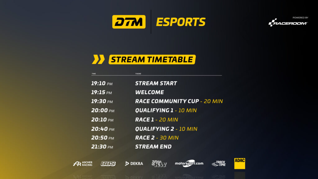 DTM Esports 2025 Finale timetable