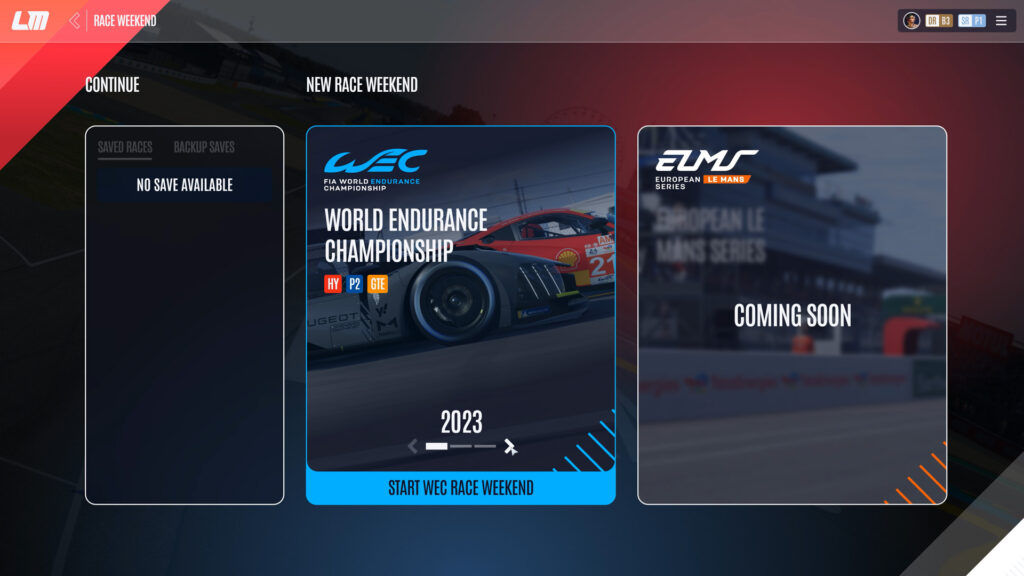 Le Mans Ultimate menu update