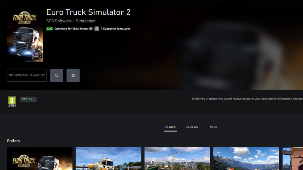 Euro Truck Simulator 2 Xbox store