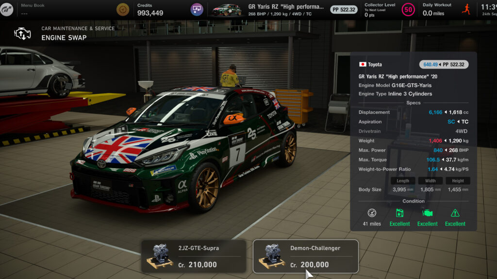 Gran Turismo 7 engine swap GR Yaris Dodge
