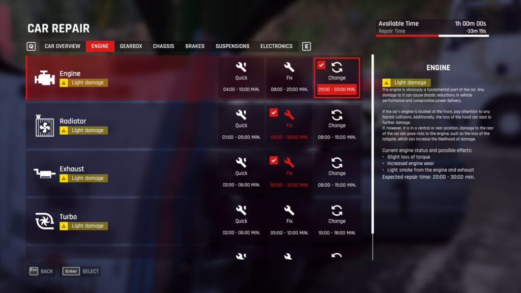 Service park, repairs, Assetto Corsa Rally, Supernova Games Studios, Kunos Simulazioni,