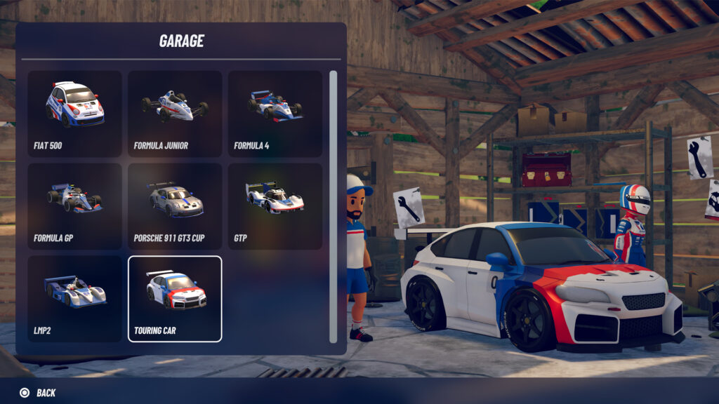 iRacing Arcade car select