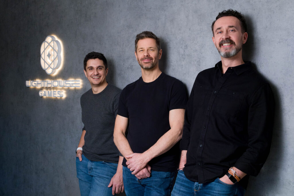 Marco Conti, Gavin Raeburn and Jon Davis-Hunt at Lighthouse Games cropped