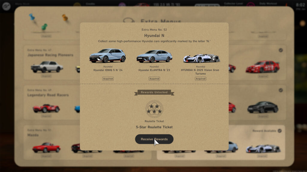 Gran Turismo 7 Extra Menu Hyundai Jan 2026
