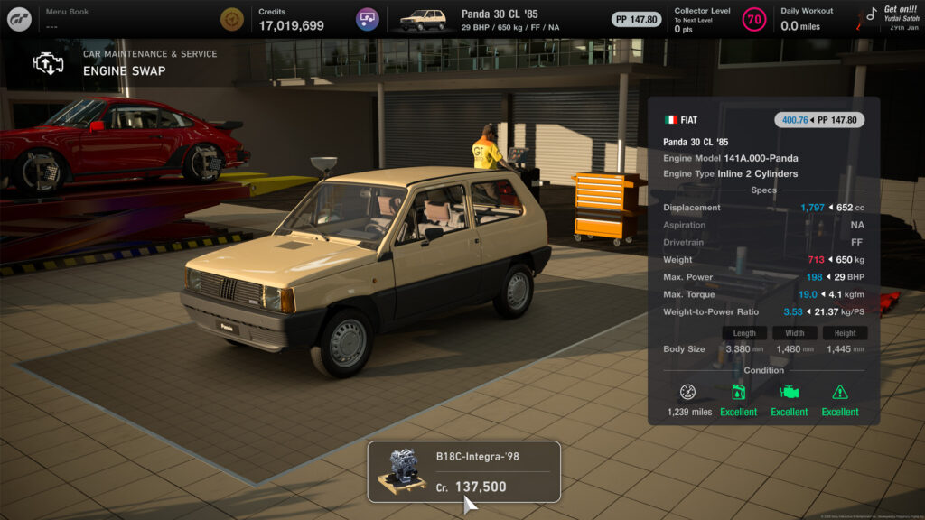 Gran Turismo 7 Fiat Panda engine swap