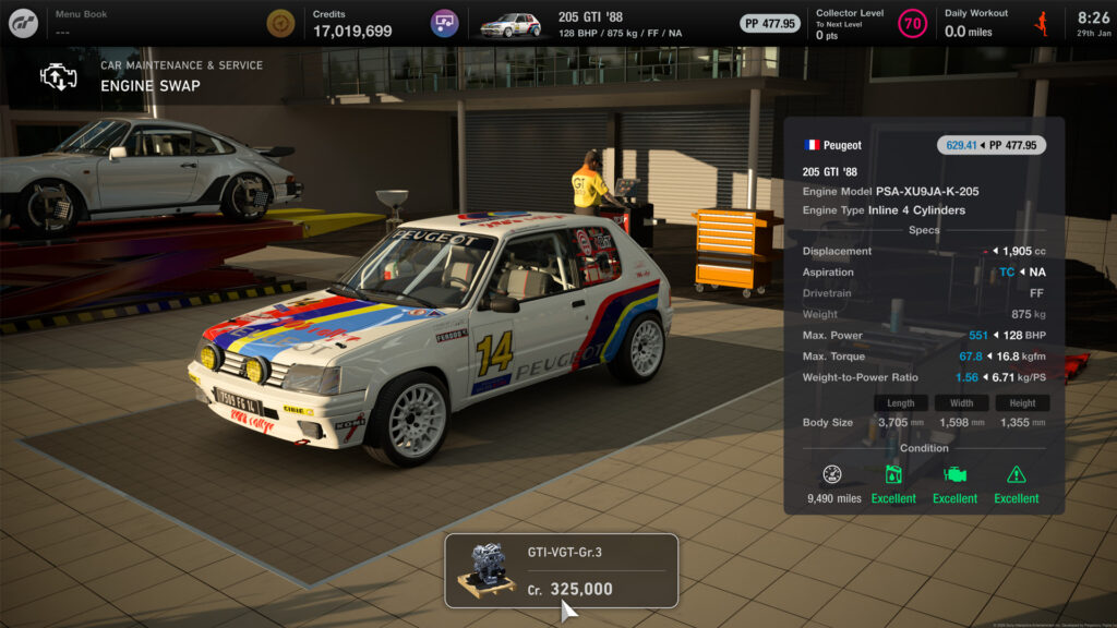 Gran Turismo 7 engine swap Pug 205