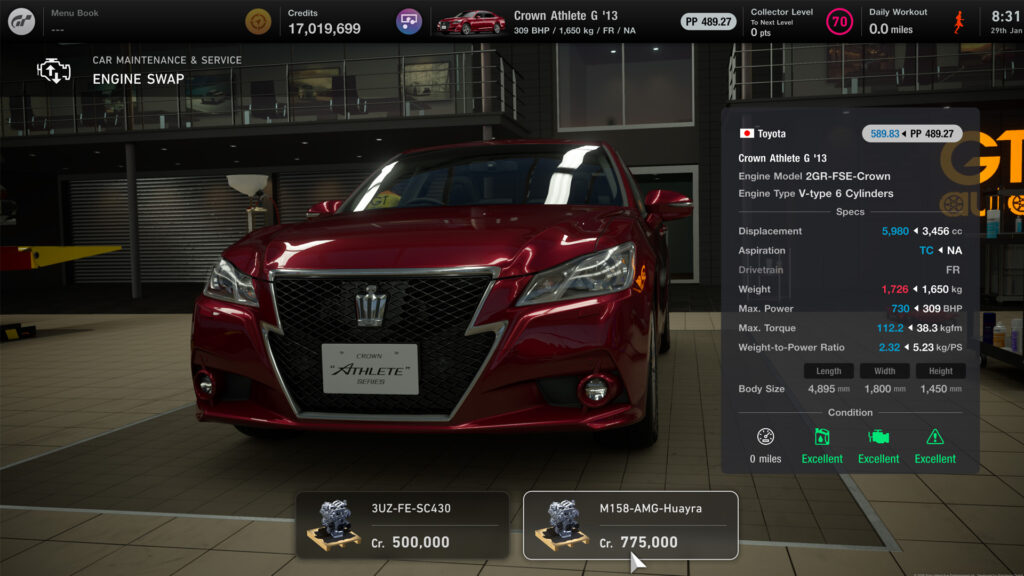 Gran Turismo 7 engine swap Toyota Crown Athlete G