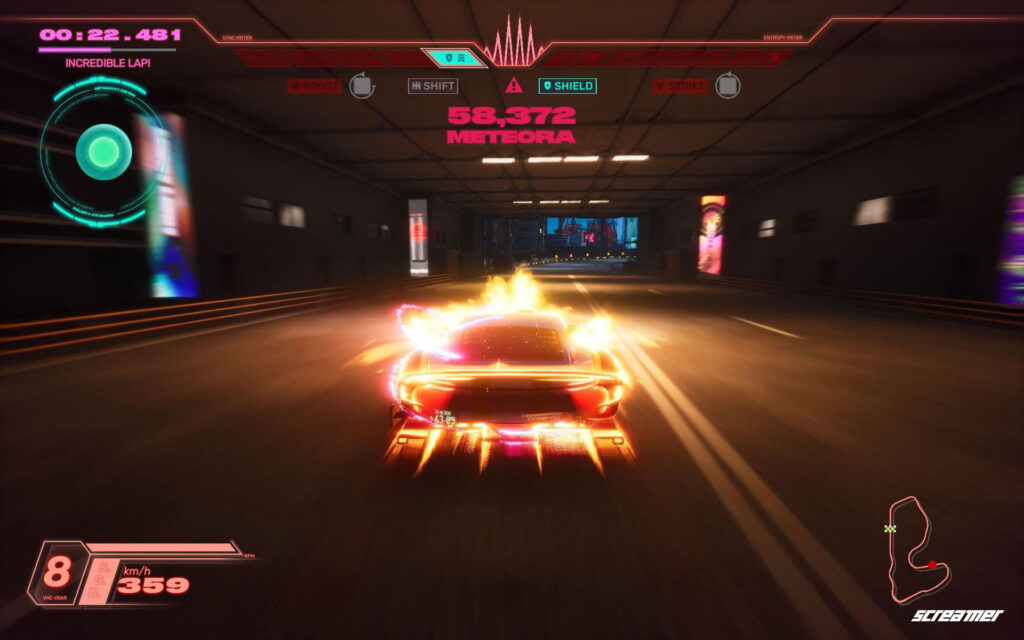 Screamer screenshot UI