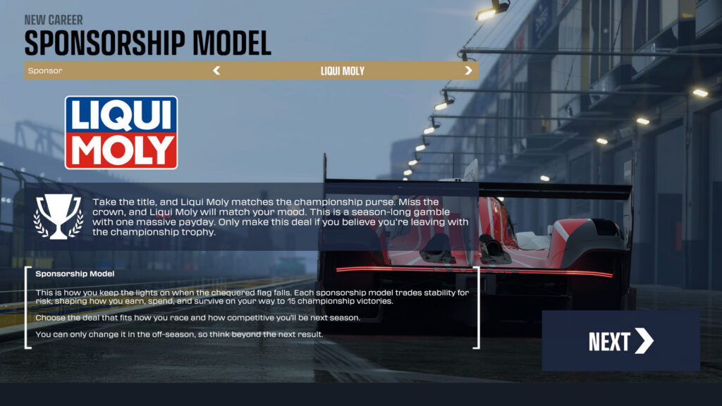 Project Motor Racing’s Update 2 Sponsorship model