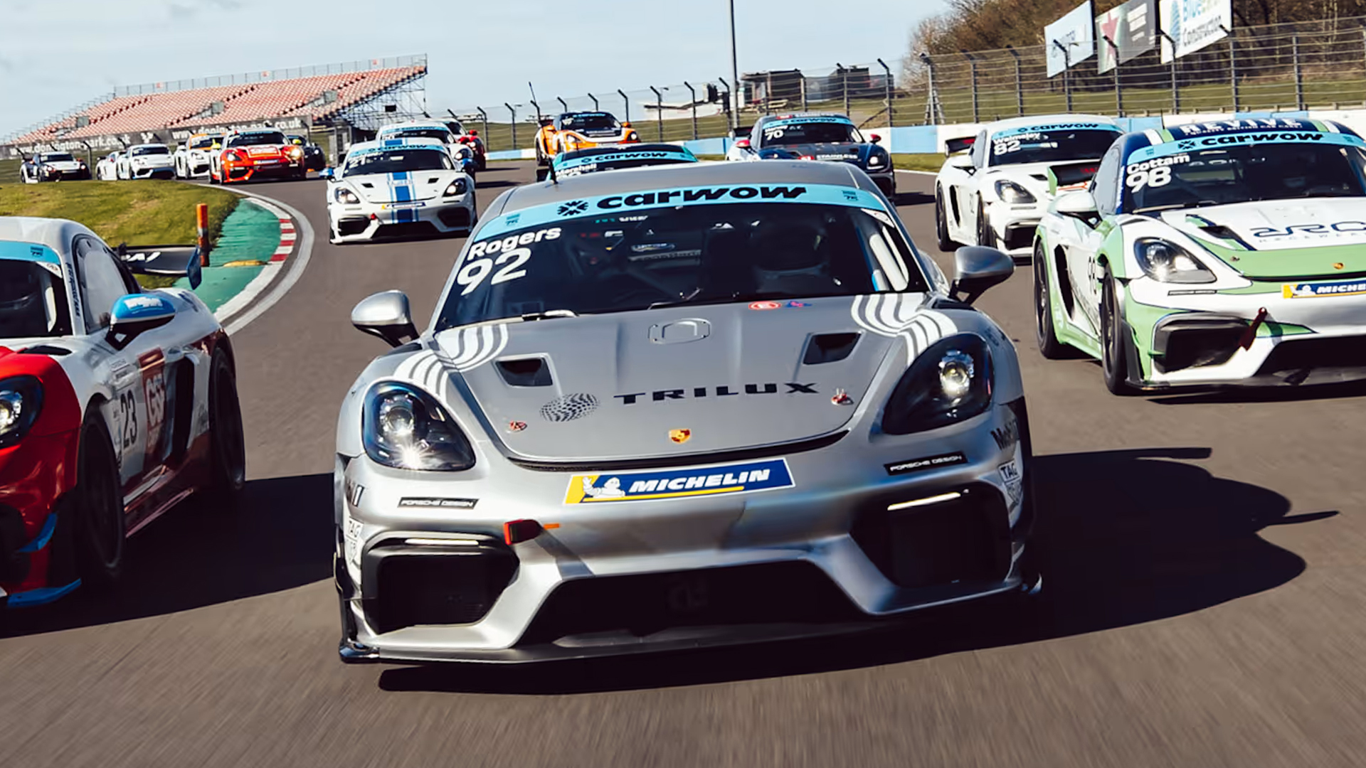 Porsche Cayman (718) GT4 RS Clubsport, Porsche Sprint Challenge GB 2026, Donington Park, Coanda Esports’ Joshua Rogers makes stunning motorsport debut