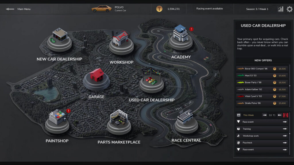 New career mode details revealed for single-player-focused sim Track Day: From Street to Circuit